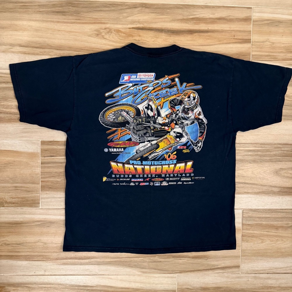 Vintage 2006 Budds Creek Pro Motocross National T-Shirt XL Navy Blue Gildan